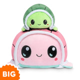 TeeTurtle Big Reversible Turtle Plushie (Aqua + Pink)
