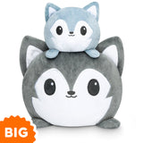 TeeTurtle Big Reversible Wolf Plushie (Gray)