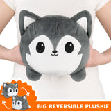 TeeTurtle Big Reversible Wolf Plushie (Gray)