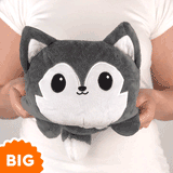 TeeTurtle Big Reversible Wolf Plushie (Gray)