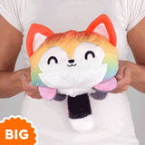 TeeTurtle Big Reversible Wolf Plushie (Rainbow + Dark Gray)