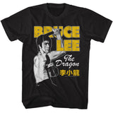 Bruce Lee - Nunchuck Pose - American Classics - Solid Black Adult Short Sleeve T-Shirt