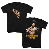 Bruce Lee - Fighting Stance - American Classics - Solid Black Adult Short Sleeve T-Shirt