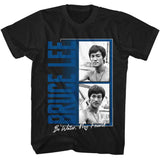 Bruce Lee - Be Water My Friend - American Classics - Black Front Print Adult Short Sleeve T-Shirt
