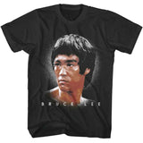 Bruce Lee - Face - Officially Licensed - Gray Solid Front Print Adult Short Sleeve T-Shirt