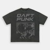 BLACK AND WHIT PIXEL DAFT PUNK TEE