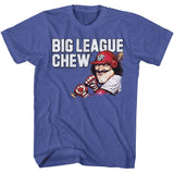 Big League Chew - Vintage Moustache - American Classics - Heather Blue Adult Short Sleeve T-Shirt