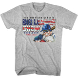 Big League Chew - America Text - American Classics - Solid Gray Adult Short Sleeve T-Shirt