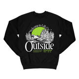 "THE OUTSIDE" Black Crewneck Sweatshirt