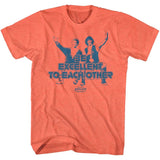 Bill And Ted - Excellent - American Classics - Heather Orange Adult Short Sleeve T-Shirt
