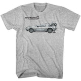 Back To The Future - Delorean - Short Sleeve - Heather - Adult - T-Shirt
