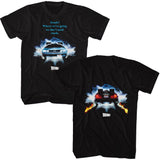 Back To The Future - Driving Through - American Classics - Solid Black Adult Short Sleeve T-Shirt