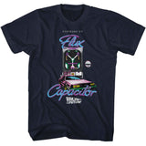 Back To The Future - Powered By Flux Capacitor - American Classics - Solid Blue Adult Short Sleeve T-Shirt