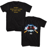 Back To The Future - Roads - American Classics - Solid Black Adult Short Sleeve T-Shirt