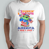 Baby Yoda DUNKINâ€™ DONUT America 4th Of July Independence Shirt