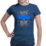 Ladies Back The Blue T-shirt Style001