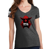 Ladies Back I'll Be V-Neck T-shirt Style001