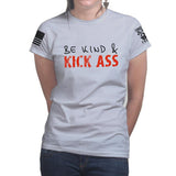 Be Kind and Kick Ass Ladies T-shirt Style001