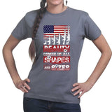 Beauty Comes In All Shapes And Sizes (Rifles) Ladies T-shirt Style001