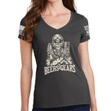 Beers & Gears Ladies V-Neck T-shirt