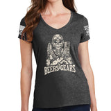 Beers & Gears Ladies V-Neck T-shirt Style001