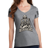 Beers & Gears Ladies V-Neck T-shirt Style001
