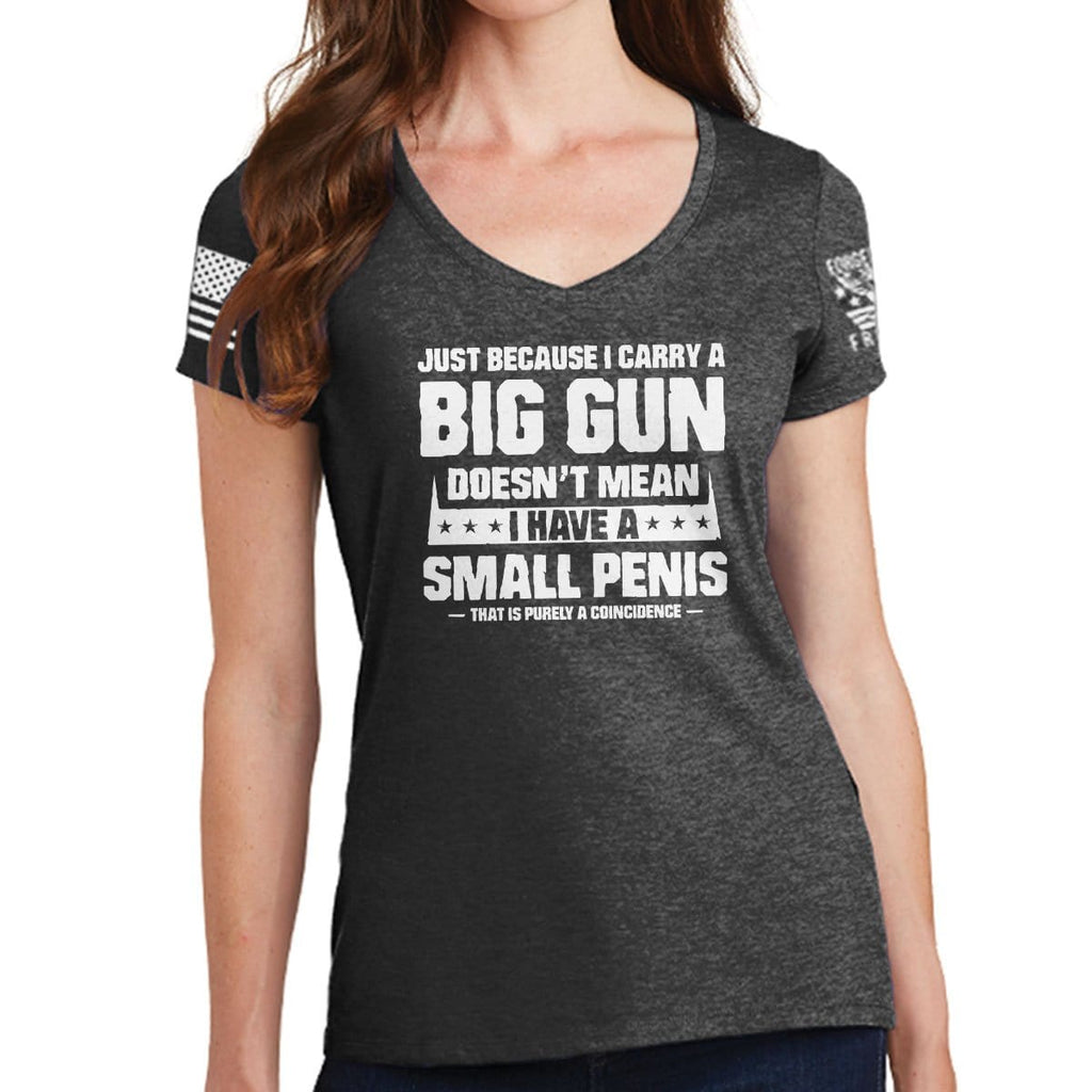 Ladies TYM Big Gun Small Penis V-Neck T-shirt Style001