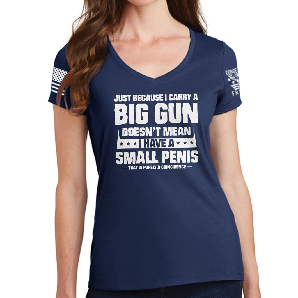 Ladies TYM Big Gun Small Penis V-Neck T-shirt