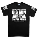 Mens TYM Big Gun Small Penis T-shirt Style001