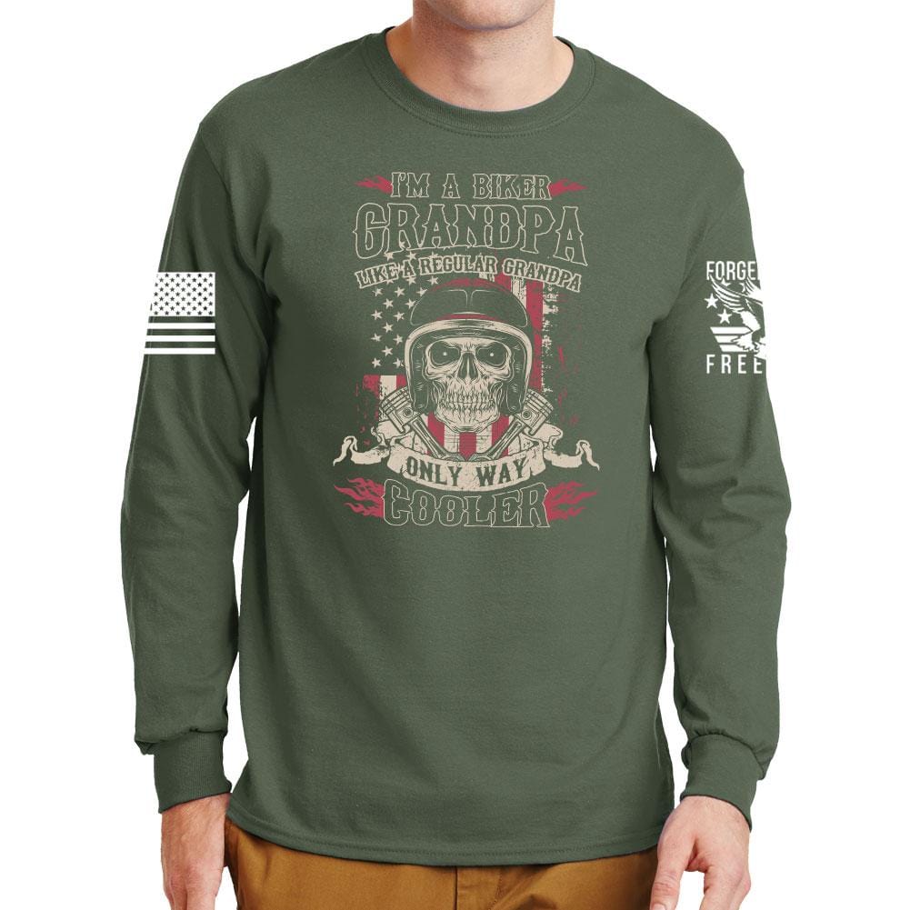 Biker Grandpa Long Sleeve T-shirt Style001