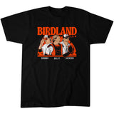 Adley Rutschman, Gunnar Henderson, & Jackson Holliday: Birdland - Baltimore Baseball Adult Unisex Tee