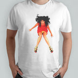 Bjork in reebok pump fury shirts