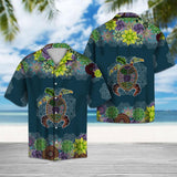 Blue Mandala Sea Turtle Hawaiian Shirt Hw4324