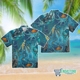 Blue Ocean Octopus Hawaiian Shirt 8686