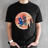 Bluey and Bingo on a bicycle Heelersâ€™s moon shirts