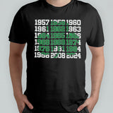 Boston Basketball Champions Dates Shamrock T-Shirt