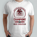 Boston College Eagles 2024 NCAA Mensâ€™s Ice Hockey National Champions Go Eagles Skyline Shirts