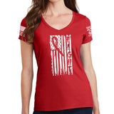 Ladies FIGHT - Breast Cancer Awareness V-Neck T-shirt Style001
