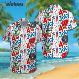 Bucks Brewers Packers Badgers 4th July Hawaiian Shirt