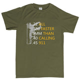 Bullets Faster Than 911 Mens T-shirt Style001