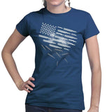 Ladies Bullets and Grenades Flag T-shirt Style001