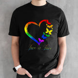 Butterfly Heart Rainbow Love Is Love Lgbt Gay Lesbian Pride Shirt