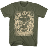 CBGB - Birth Place Of Punk - American Classics - Solid Green Adult Short Sleeve T-Shirt