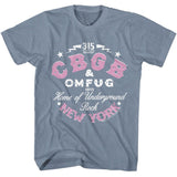 CBGB - NY - American Classics - Heather Blue Adult Short Sleeve T-Shirt