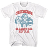 Creedence Clearwater Revival - Band - American Classics - White Front Print Adult Short Sleeve Solid T-Shirt