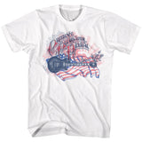 Creedence Clearwater Revival - Flag - American Classics - White Front Print Adult Short Sleeve Solid T-Shirt