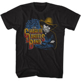 Charlie Daniels Band - Charlie Music Notes - American Classics - Solid Black Adult Short Sleeve T-Shirt