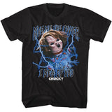 Chucky - The Power Lightning - American Classics - Solid Black Adult Short Sleeve T-Shirt