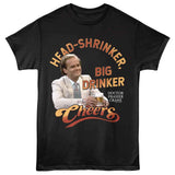 Cheers - Head Shrinker - American Classics - Black Solid Adult Short Sleeve T-Shirt