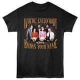 Cheers - Everybody Knows Your Name - American Classics - Front Print Black Adult Short Sleeve T-Shirt